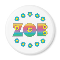 Zoe Flores Rainbow Refrigerator Magnet