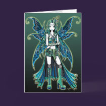"Zoe" Green Celetial Star Fairy Art Card cards