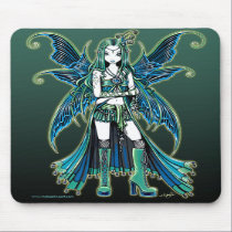 "Zoe" Green Celetial Star Fairy Art Mousepad mousepads