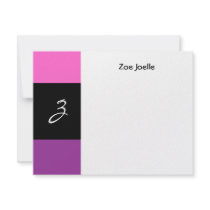 Zoe Joelle Pink Black Thank You Personalized Invitations