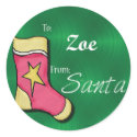 Zoe Personalized Stocking Label stickers