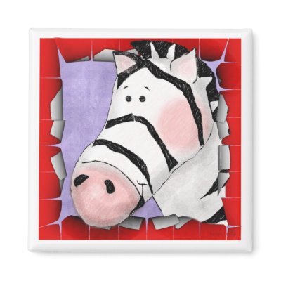 Zoe The Zebra Refrigerator Magnet by nextstopitaly