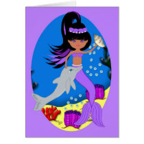 Zola the Mermaid and Dolphin Card