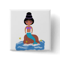 Zola the Mermaid Button