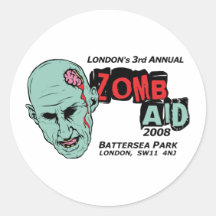 Zomb Aid Zombies Round Sticker