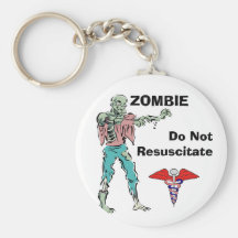 Zombie Alert Keychain Fob