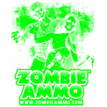 "When your brain is not on the menu, use ZombieAmmo™!" Zombie Ammo™ Classic Green Design Tee Shirt