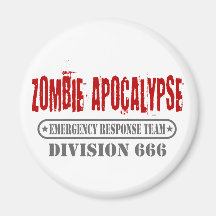 Zombie Apocalypse Division 666 Fridge Magnets