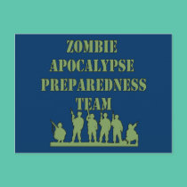 Zombie Apocalypse Preparedness Team postcards