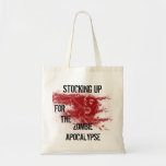 Zombie Apocalypse red tote Canvas Bags