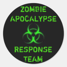 Zombie Apocalypse response team green Round Stickers