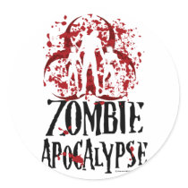 Zombie Apocalypse Round Stickers