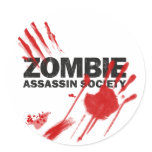 Zombie Assassin Society Round Stickers