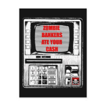 ZOMBIE BANKERS ATE YOUR CASH POST CARD