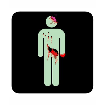 Zombie Bathroom Sign black mens tshirt by TronRx