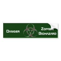 Zombie Biohazard Symbol Bumper Sticker