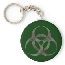 Zombie Biohazard Symbol Key Chain