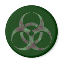 Zombie Biohazard Symbol Fridge Magnet