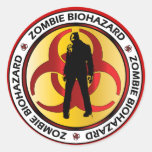 Zombie Biohazard Waste Round Stickers
