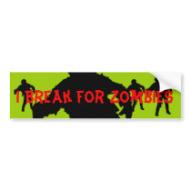 Zombie Black Silhouette bumper stickers