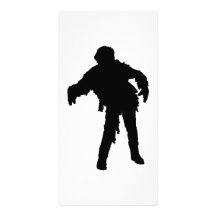 Zombie Black Silhouette Customized Photo Card
