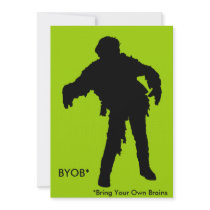 Zombie Black Silhouette invitations