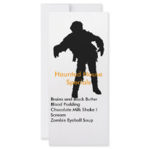 Zombie Black Silhouette rack cards
