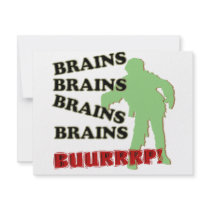 Zombie Brains Brains Brains Burp! invitations