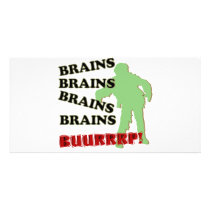 Zombie Brains Brains Brains Burp! photo cards