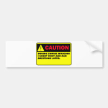 ZOMBIE BUMPER STICKERS