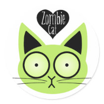 Zombie Cat stickers by QueenHare Zombie Cat stickers