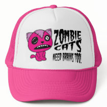 Zombie Cats need Brains Too! Mesh Hats