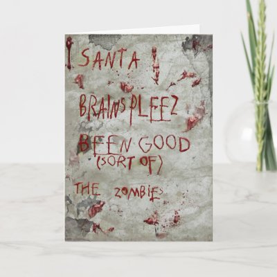 zombie christmas greeting card