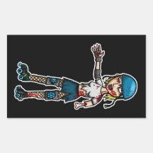 Zombie Derby Girl Rectangular Stickers