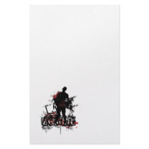 Zombie design in black and red stationery