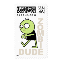 Zombie Dude Postage Stamps