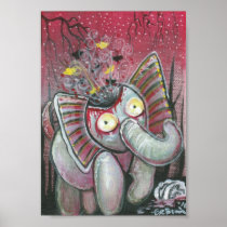 Zombie Elepahant Print
