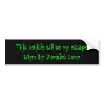 Zombie escape bumper stickers