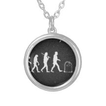 zombie evolution from monkey to human to zombie personalized necklace