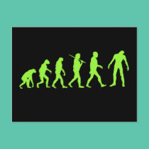 Zombie Evolution T-shirt Design postcards