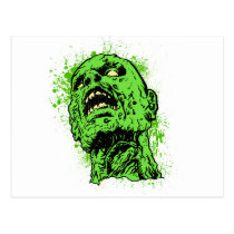 Zombie face post card