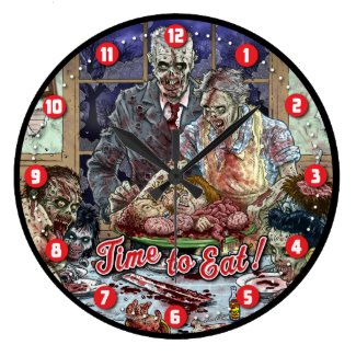 "Zombie Family Feast" Wall Clock