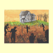 Zombie Farm silhouette dark art horror postcard postcards