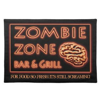 Zombie Food So Fresh Still Screaming Halloween Cloth Place Mat