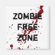 Zombie Free Zone Refrigerator Magnet