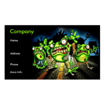 zombie, zombies, undead, un dead, frog, frogs, tree frog, ribbit, horror, living dead, movies, road kill, halloween, evil, cartoon, dark, side, reptile, reptiles, toad, Business Card with custom graphic design
