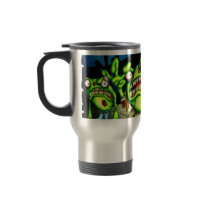 tree, frog, toad, reptile, undead, evil, halloween, zombie, zombies, road, kill, funny, grewsome, monsters, creatures, Mug with custom graphic design