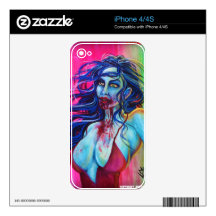Zombie Girl - Cell Phone Skin Decal For iPhone 4