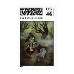 Zombie Girl Finds True Love in a Graveyard Postage Stamp
