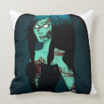 Zombie Girl in Corset Pillow pillows